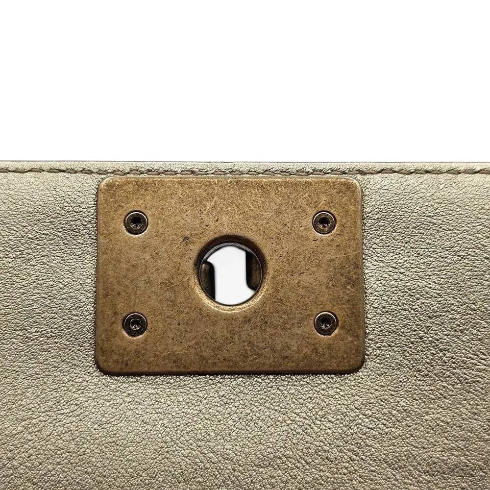 Chanel Medium Boy Perforated Gold Leather with Antique GHW